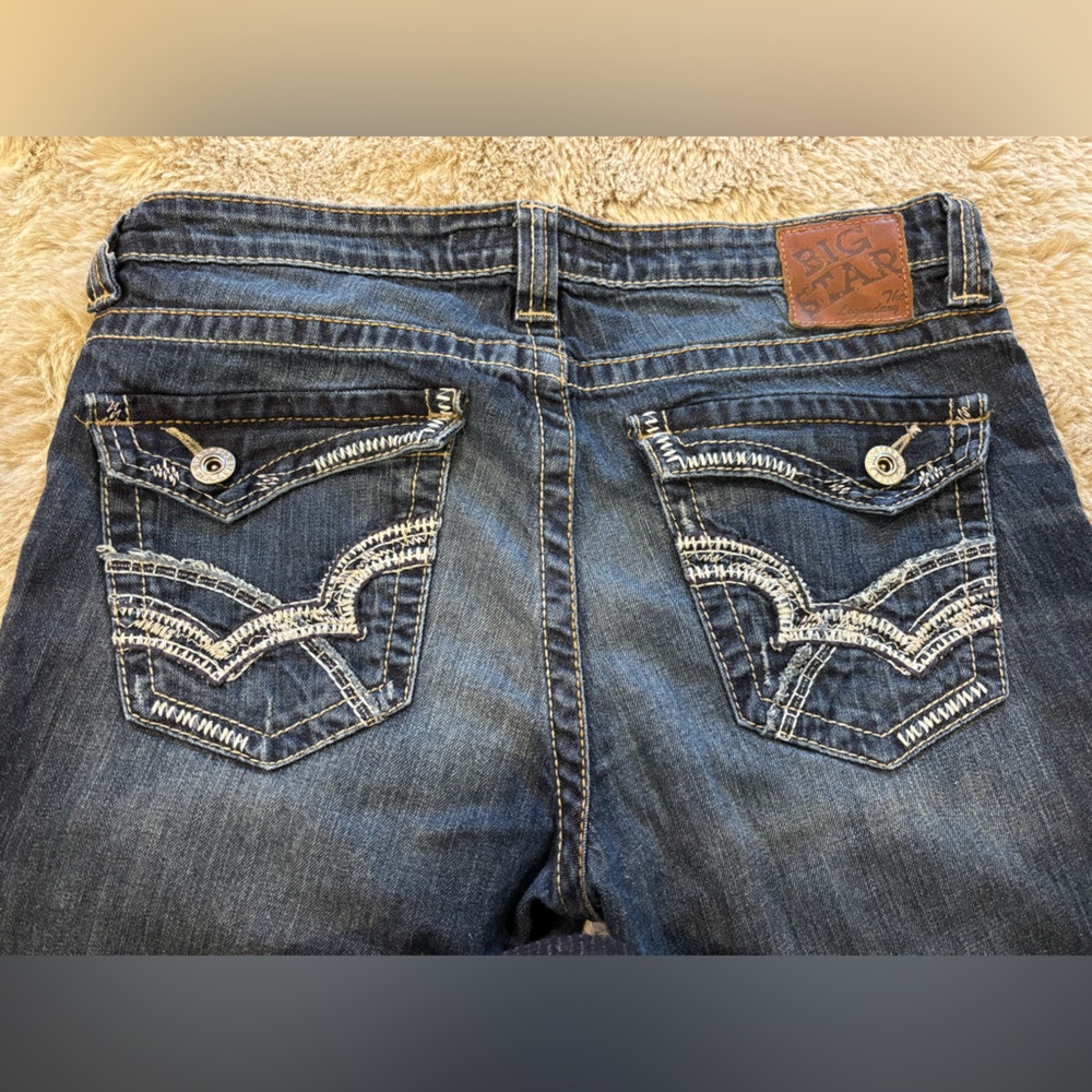 Big Star Maddie Mid Rise Fit Jeans with Embroidered Pockets